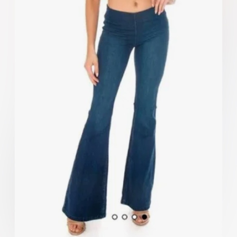 Free People Dark Blue Flare Jeans